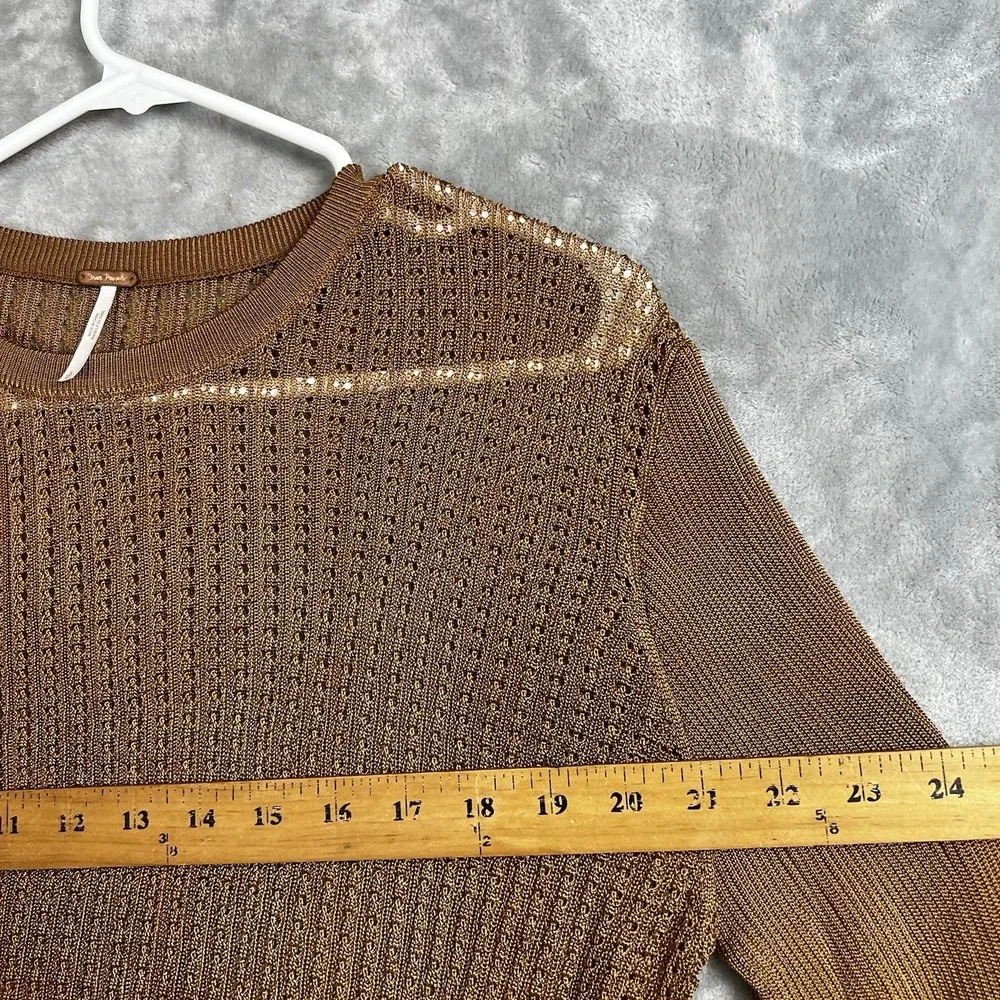 Free People Sweater‎ Women Tiger Eye H20 Crew Pullover Top  Large